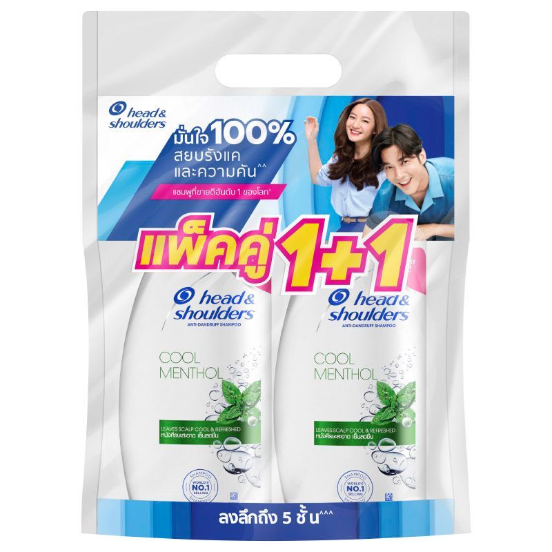 เฮดแอนด์โชว์เดอร์แชมพูแอนตี้แดนดรัฟคูลเมนทอล 370มล. 1แถม1 H&S CoolMentholSH 370ml 1Free1 [4902430955942 ]