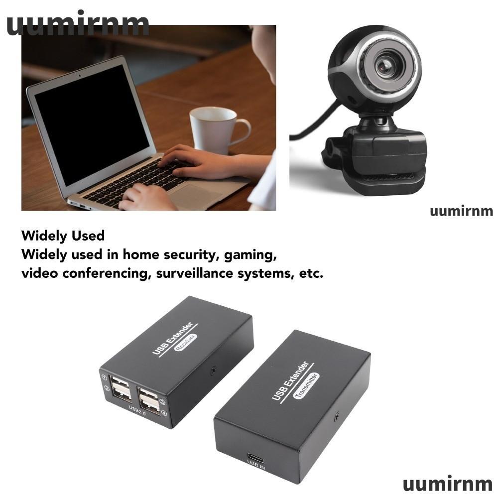 UUMIR ตัวขยาย USB คู่, ส่งช่วง 120 ม. สําหรับ US Plug Ethernet LAN Extender, Plug and Play Single Et