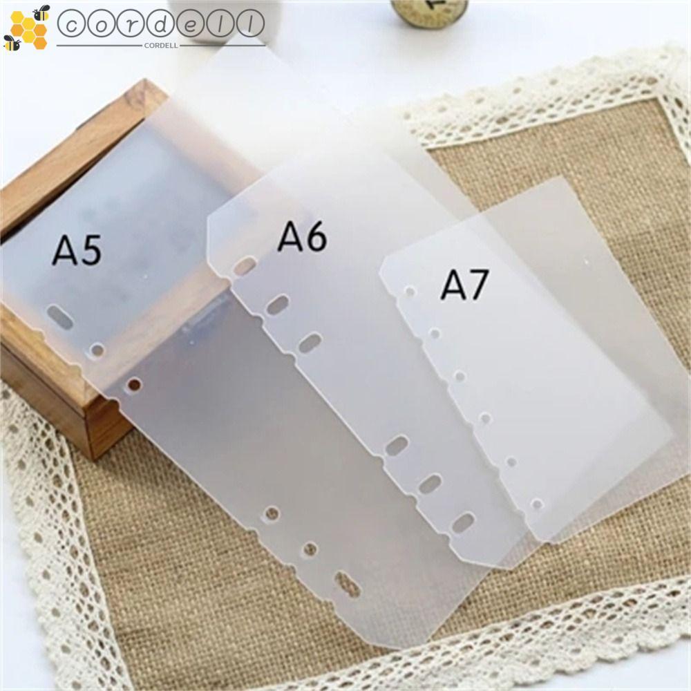 CORDELL Notebook Divider Transparent Board Page Agenda Notebook Accessories Student Matte Planner Se