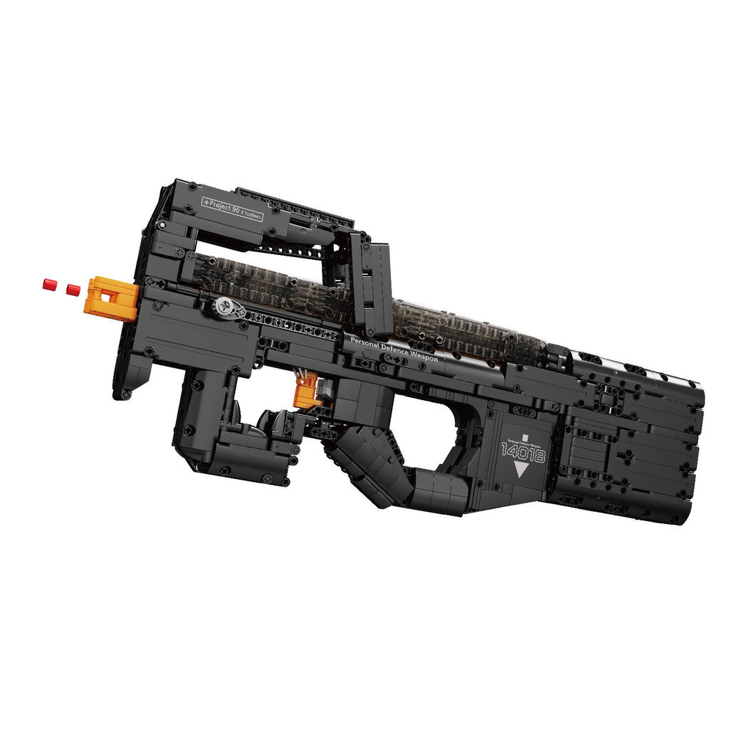 สําหรับ 14018S 1668PCS พลาสติก 1:8 Scale ทหาร Serie P90 Submachine Gun ของเล่นอิฐชุดของเล่นเพื่อการศ