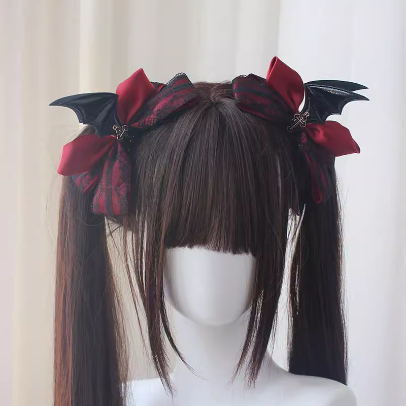 New Halloween Dark Devil Wings Cross Hair Clip/Iuet