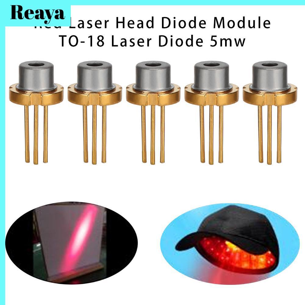 REAYA 1/2/5/10 ชิ้นหัวเลเซอร์สีแดง 5MW 650nm 2.2V ไดโอดเลเซอร์กําลังสูง TO-18