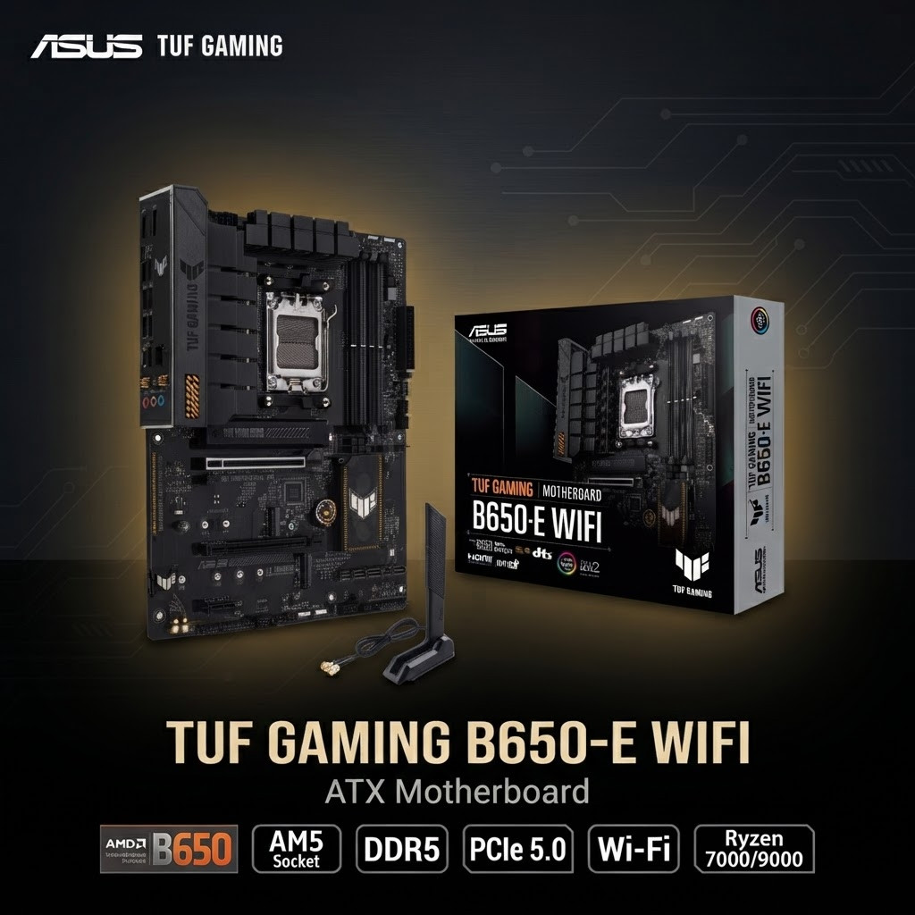 ASUS TUF GAMING B650-E WIFI AM5 ATX Motherboard Ryzen 7000 PCIe 5.0 WiFi