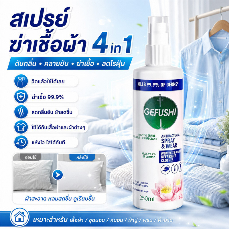 รีบไปไหนก็ได้ ฉีดแล้วเรียบ-หอม สเปรย์ดูแลผ้า กันกลิ่นอับ-รอยยับ ทุกผ้าใช้ได้ ปลอดภัย ไม่ต้องรีด