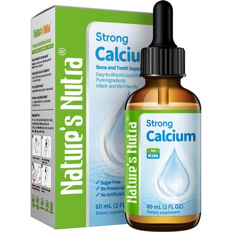 Natures Nutra Strong Calcium, Plus MenaQ7 K2, แคลเซียมเหลวระดับพรีเมียมสําหรับทารก, ทารก และเด็ก, รส