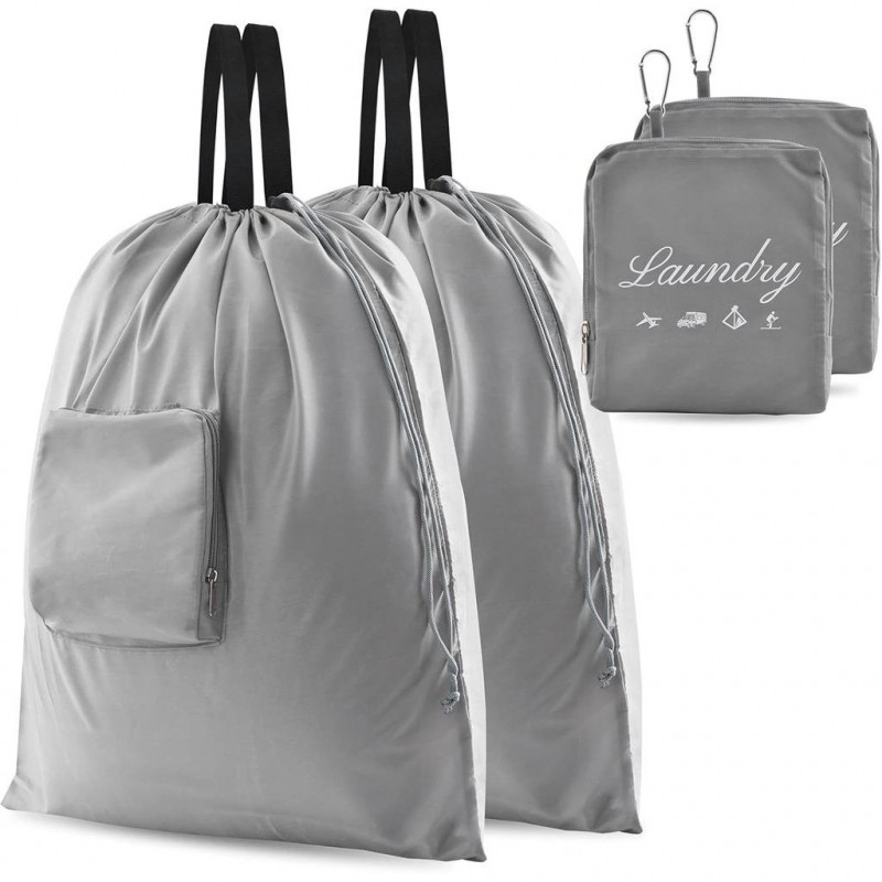 2 ชิ้นกระเป๋าเดินทางซักรีด, JHX Dirty Clothes OrganizerUpgraded with Handles and Aluminium Carabiner