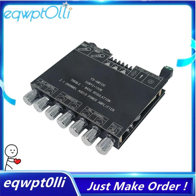 ^eQQ^YS-AM100 KTV บอร์ดขยายเสียงบลูทูธกําลังสูงไมโครโฟนเสียง 2.1 ช่อง TPA3116D2 บอร์ดเครื่องขยายเสีย