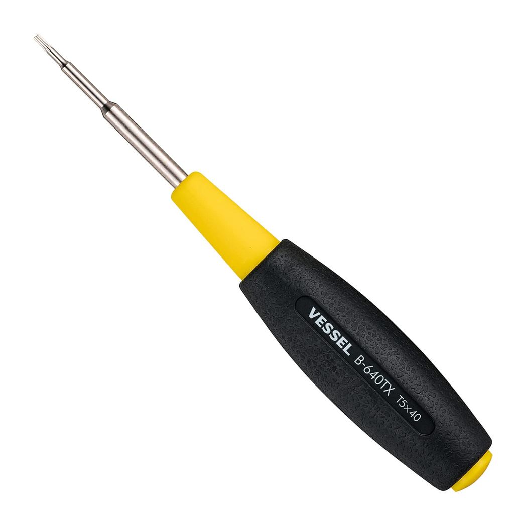 VESSEL Cushion Grip Torx Screwdriver Set - T5, T6, T7H, T8H, T9H (40mm)