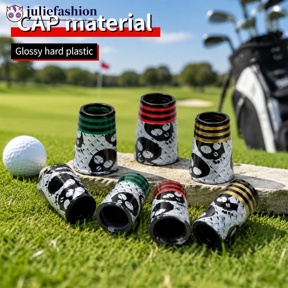JULIEFASHION 1PC Golf Tube Sleeve Skull รูปแบบป้องกันยางสําหรับไม้และเหล็ก Clubs Golf Club Ferrule C