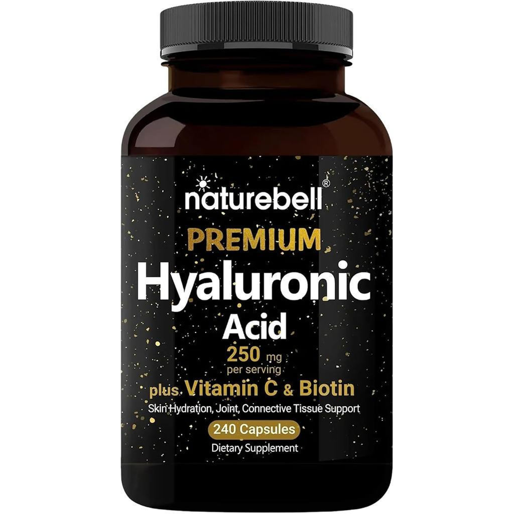 NatureBellHyaluronicAcid250mg-240Capsules-250mgHyaluronicAcid,5000mcgBiotin&25mgVitaminC-Joint,Hair,