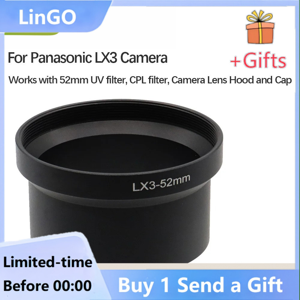 สําหรับ Panasonic LX3 LX-3 LX3GK กล้อง 52 มม.กรองอะแดปเตอร์หลอดเลนส์สําหรับ UV ND CPL Close-up เลนส์