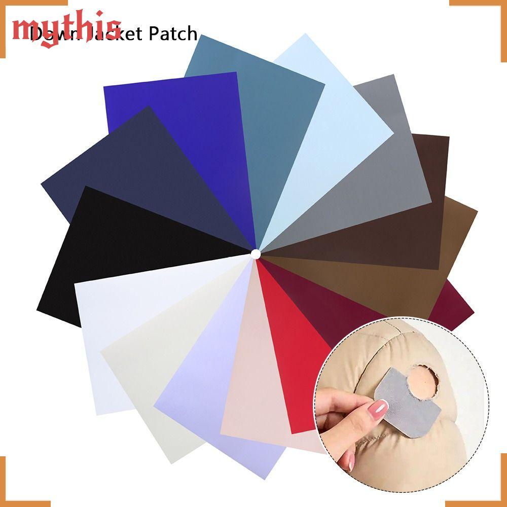 MYTHIS Down Jacket Patch, 15x20 ซม.หลายสี Self-Adhesive Patch, Hole Patch Glossy Seamless Self-Adhes