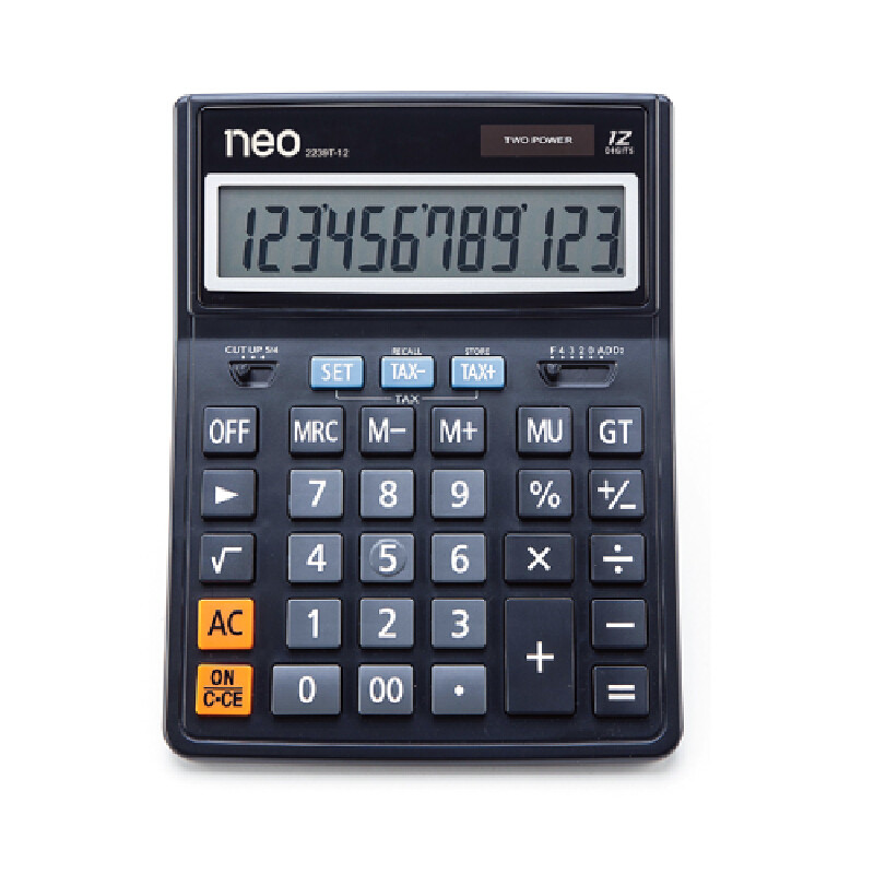 NEO เครื่องคิดเลข 12 หลัก รุ่น 2239T-12 สีดำ