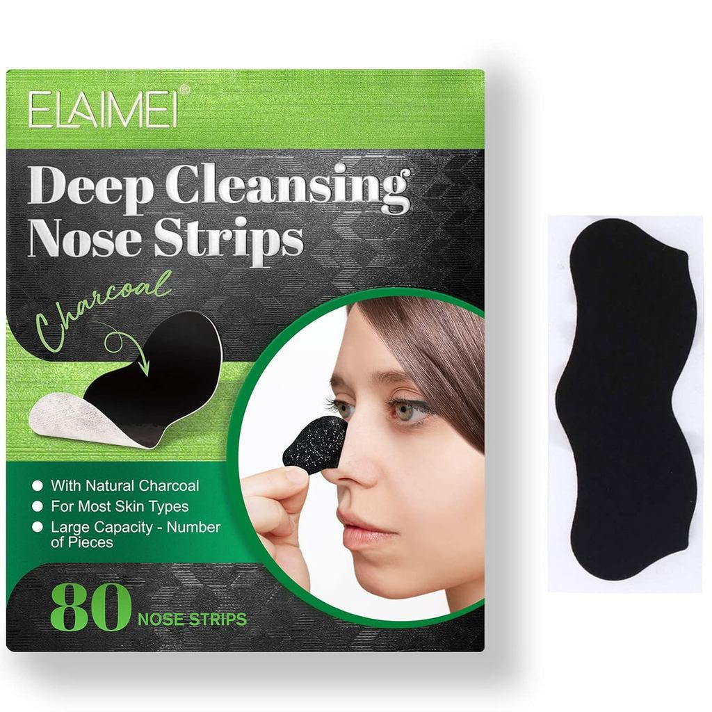 Alei Mai Pore Strips 80 ชิ้น แถบกําจัดสิวหัวดําถ่านไม้ไผ่ธรรมชาติสําหรับทุกสภาพผิว แถบจมูกเพื่อทําคว
