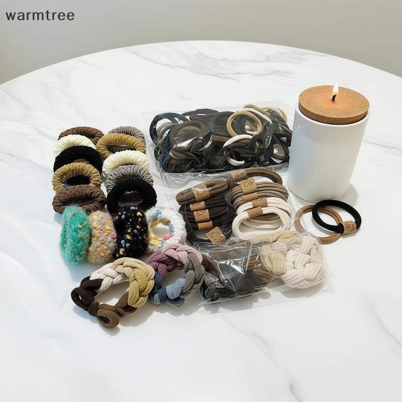 Warmtree Color Assorted 86 Hair Ties forfortable All-Day Hair Wear ใหม่