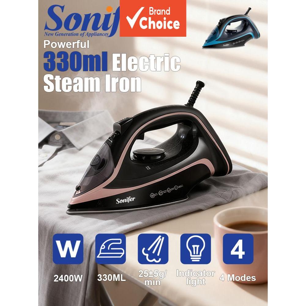 เตารีดไอน้ํา Sonifer SF-9113 กําลังไฟ 2400W แผ่นเซรามิก รีดแห้ง พ่นไอน้ํา พ่นแรง รีดแนวตั้ง ทําความส