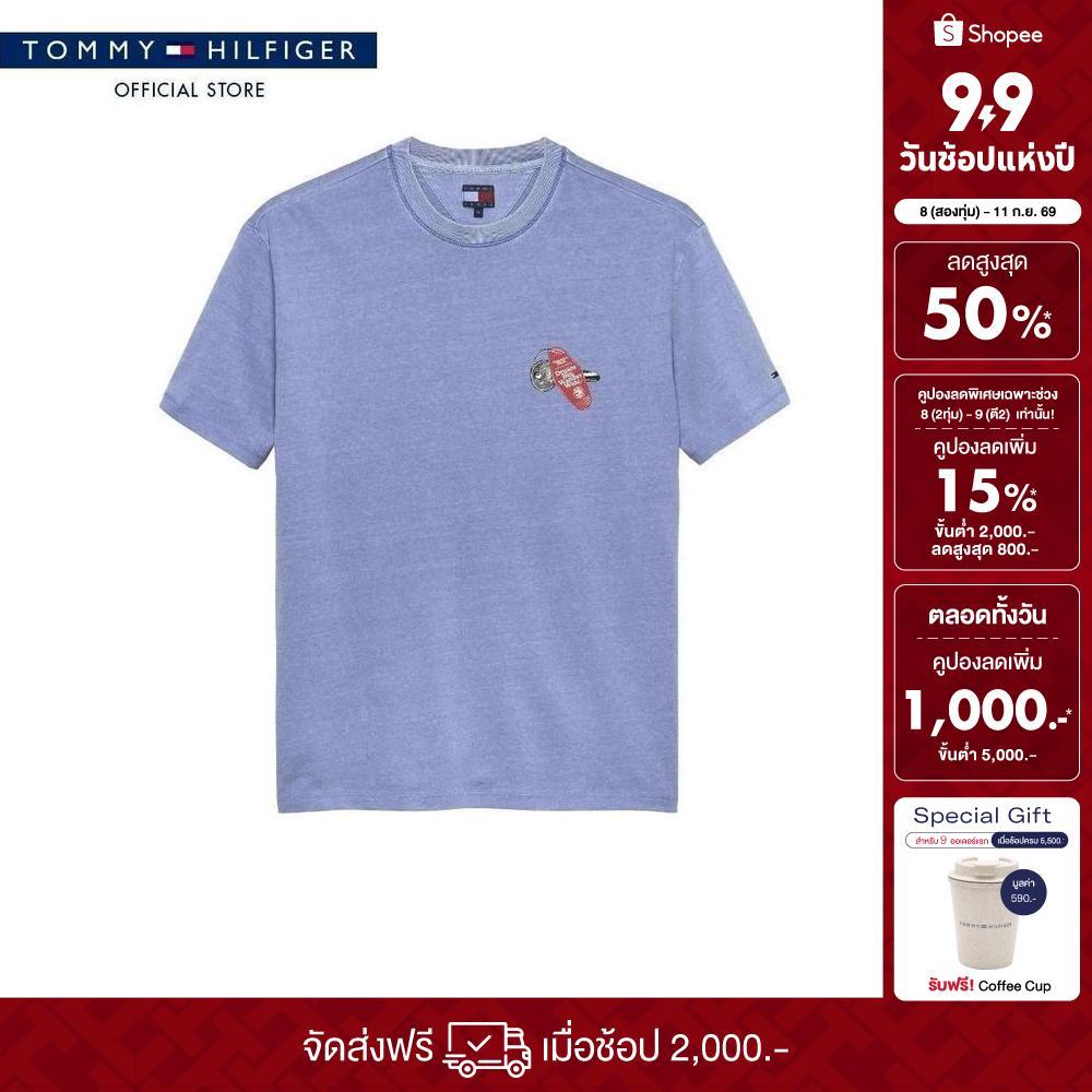 Tommy Jeans เสื้อยืด ผู้ชาย รุ่น DM0DM22309 C58 - สีน้ำเงิน ทรง Relaxed
