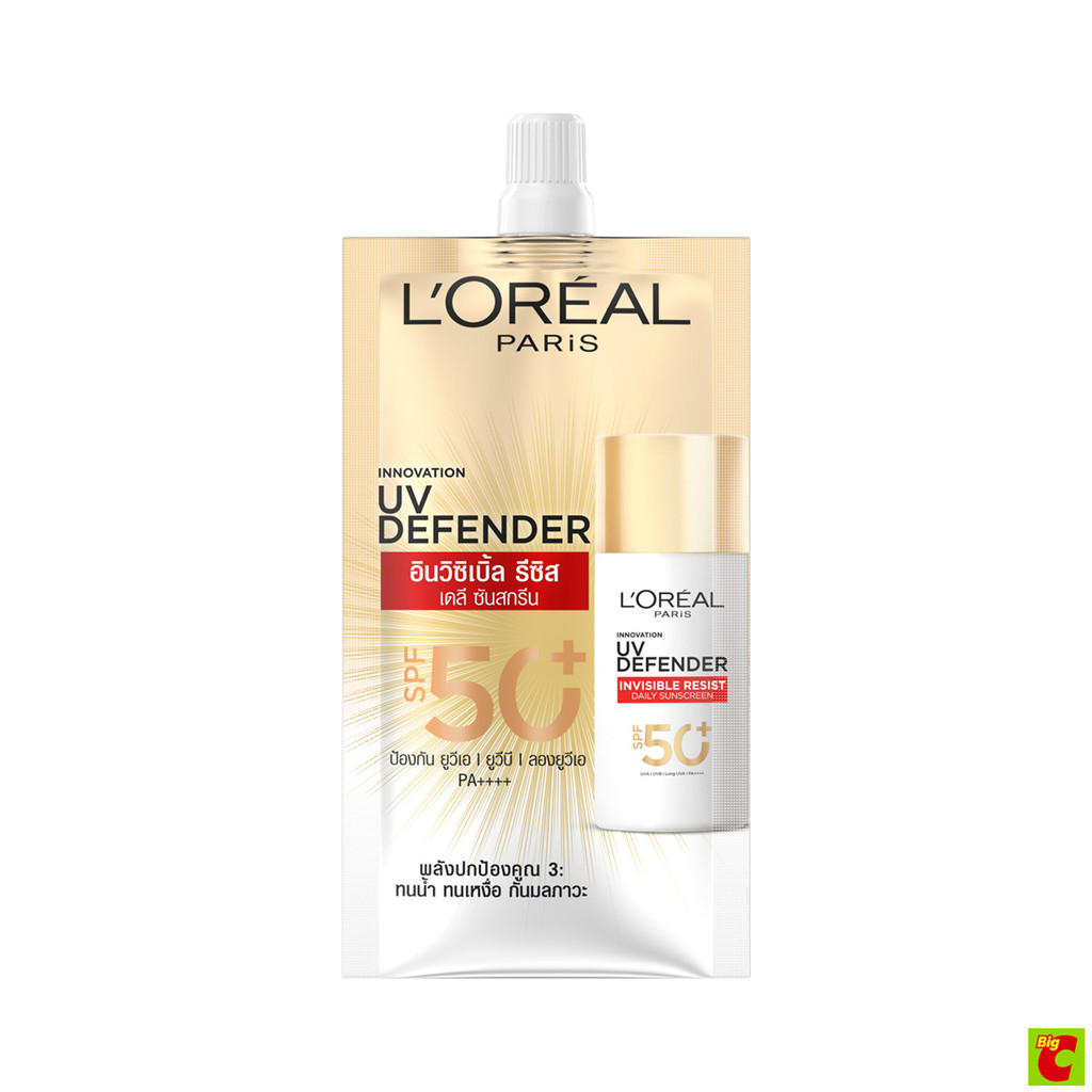 ลอรีอัล ปารีส ยูวี ดีเฟนเดอร์ อินวิซิเบิ้ล รีซิส เดลี่ ซันสกรีน SPF50+ PA++++ 5.5 มล.