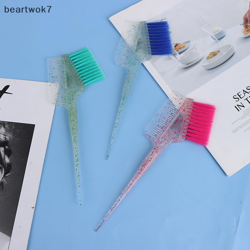 Beartwok7] Pro Salon Hair Color Hair Dye Brush Comb Hair Dyeing Root Hair Tint Brush ใหม่