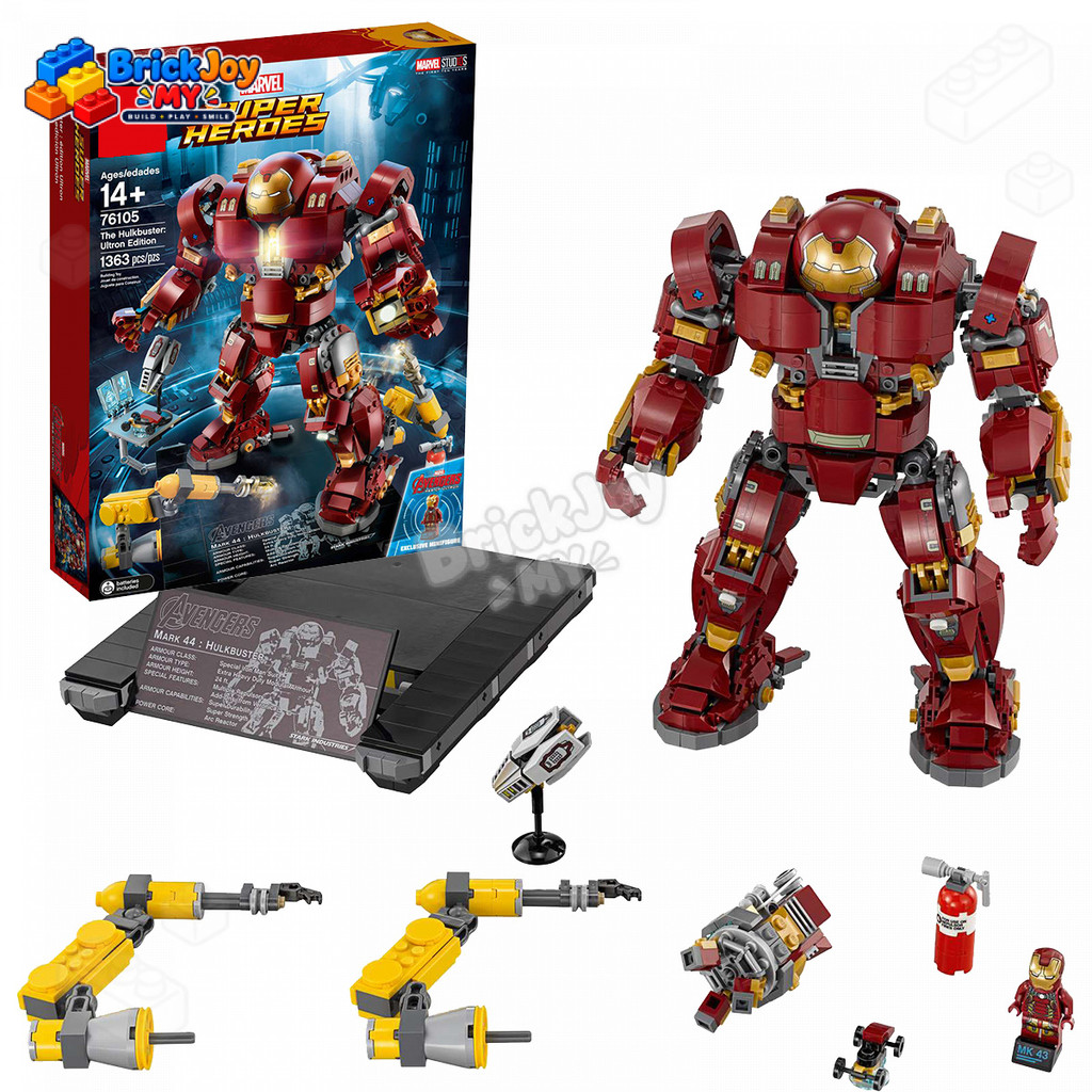76105 Hulkbuster Ultron Edition Building Blocks ชุด Super Hero Armor Display ของเล่นของขวัญสะสมสําหร