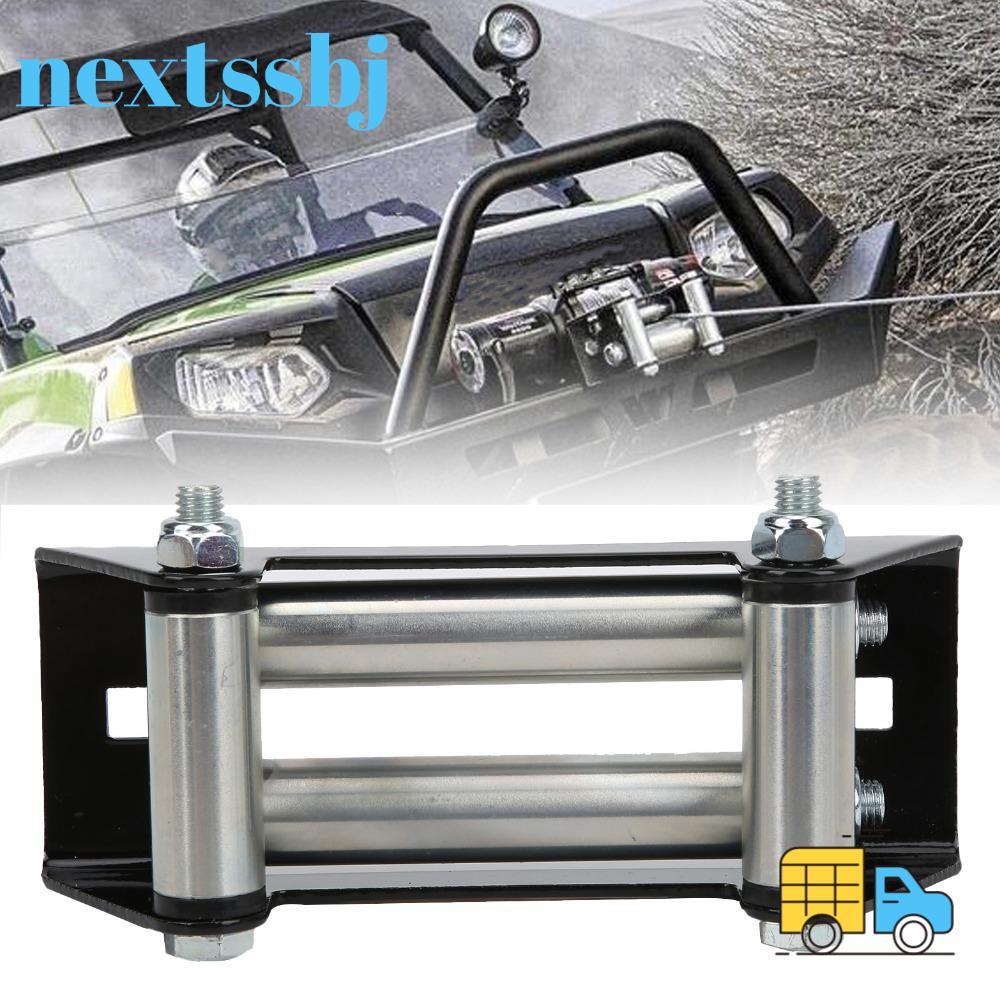 NEXTSTH Winch Roller Fairlead, Bolt Pattern Mount Iron สังกะสีชุบ Universal Winch Fairlead, Universa