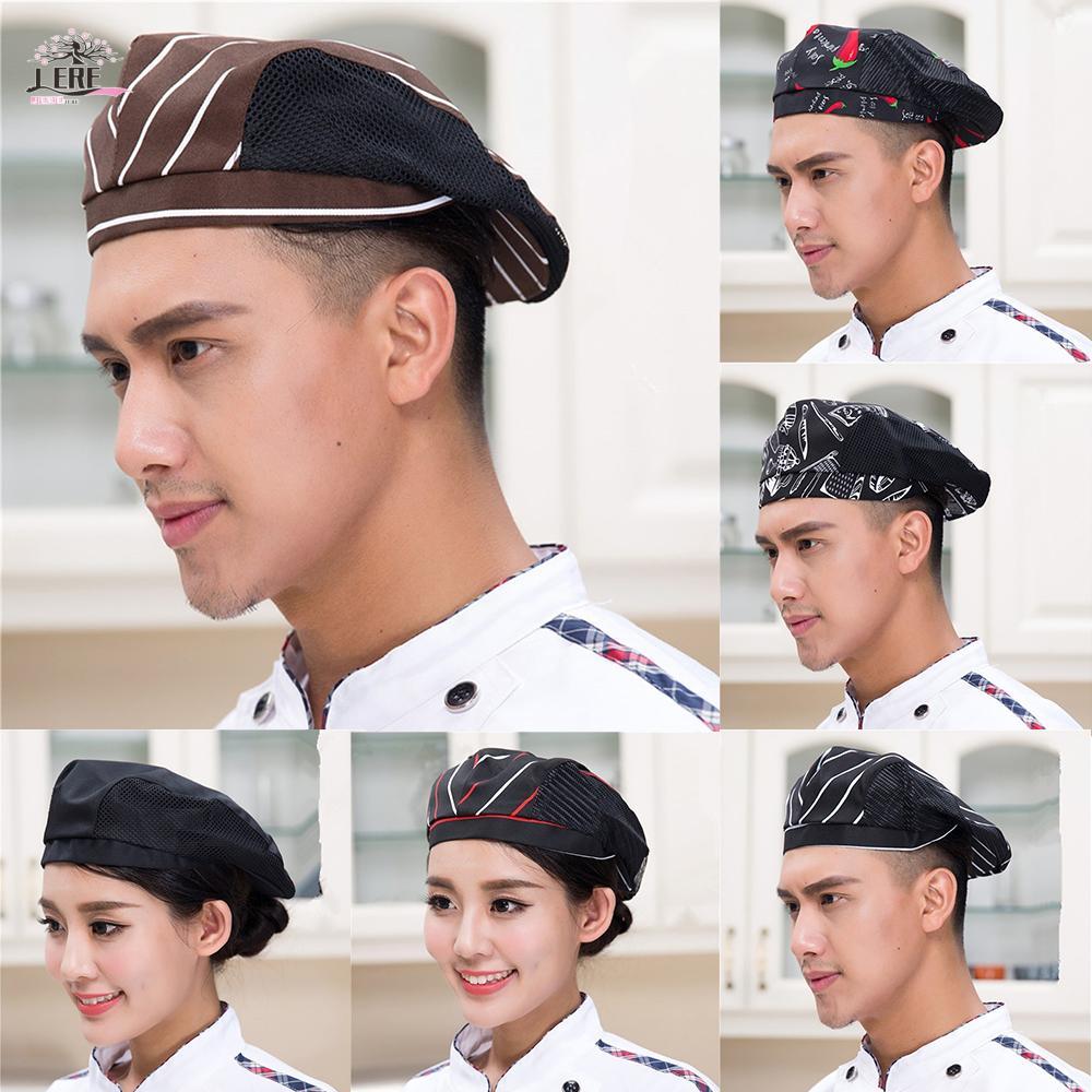 JEREMY1 หมวกเชฟผู้ชายผู้หญิง 56-58 ซม. Cafe ร้านอาหารโรงแรม Bake Breathable Cook Beret