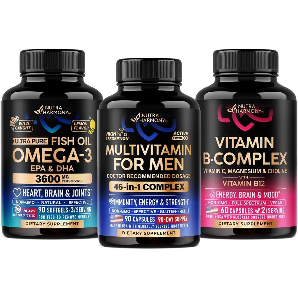 NUTRAHARAMONY Multi for Men & Omega 3 Oil & B Complex