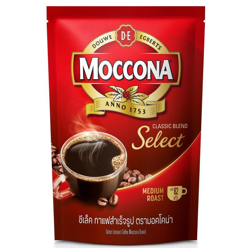 มอคโคน่าซีเลคกาแฟสำเร็จรูปถุงตั้ง 165กรัม Moccona Select Instant Coffee Doy Pack 165g.