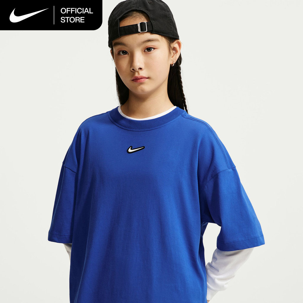 Nike Sportswear Big Kids' Oversized T-Shirt - Game Royal [IO2031-480]