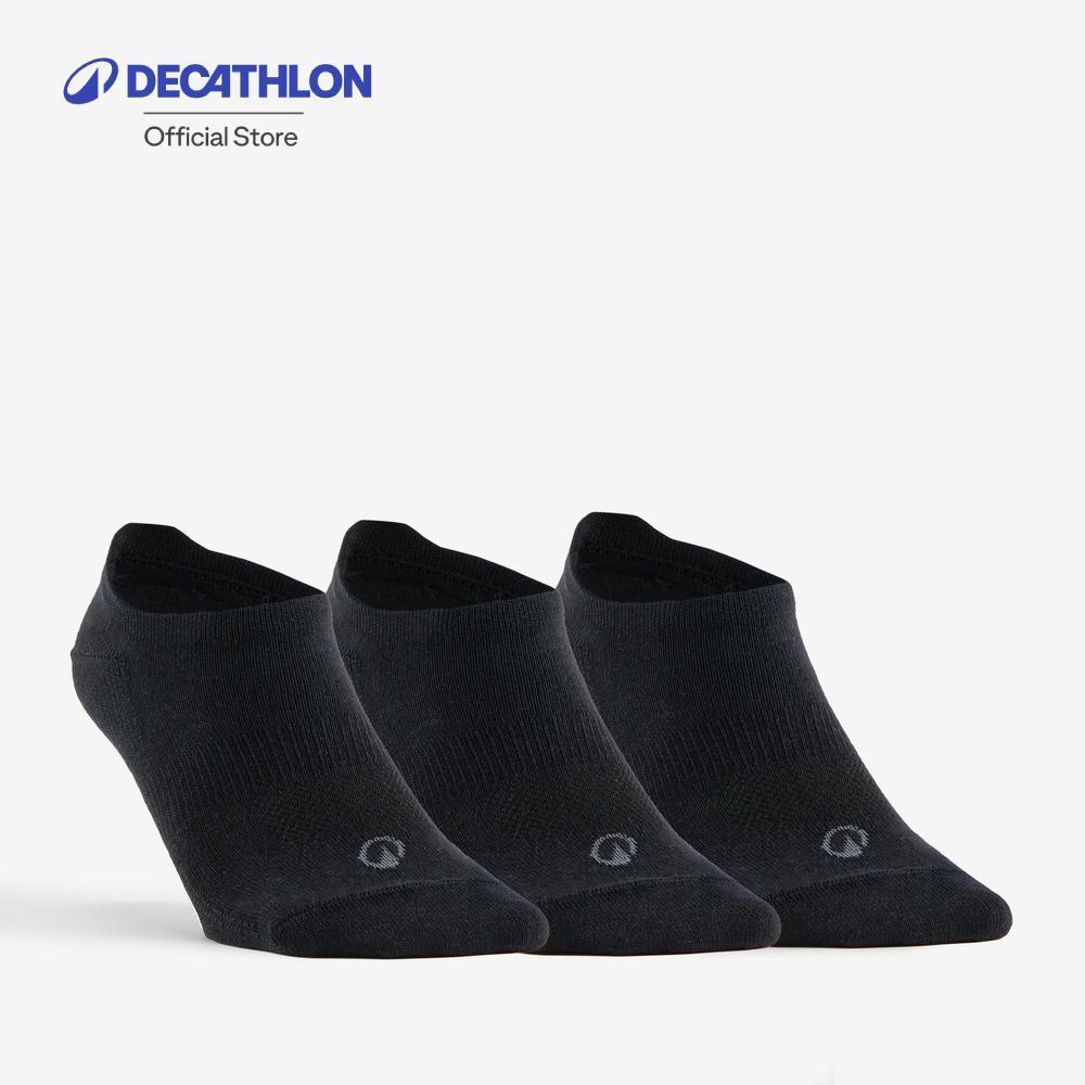 Decathlon Low Sports Socks Tri-Pack Rs 160 ถุงเท้ากีฬาหุ้มข้อรุ่น Rs 160 แพ็ค 3 คู่ - Black