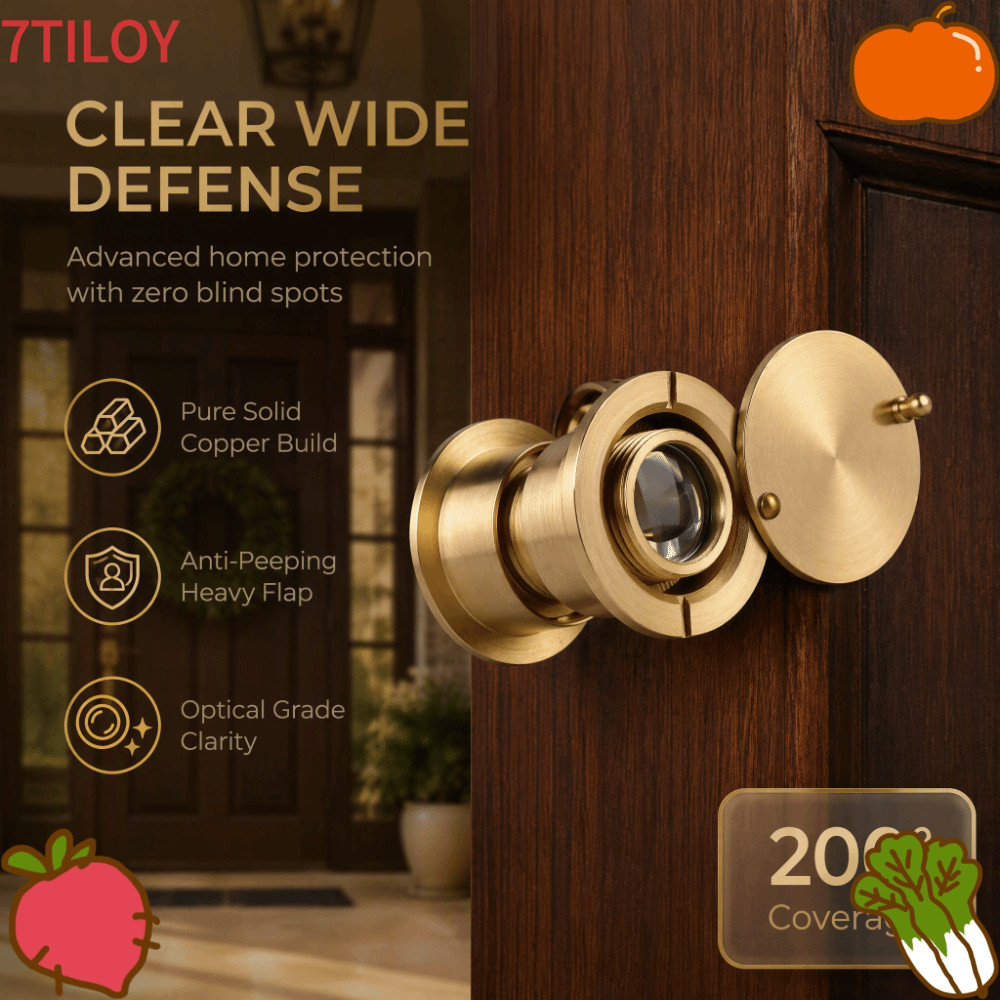 7TILOYSHOP Peephole Viewer, Satin Gold 28mm Door Viewer, Premium Brass Security Door Viewer Home