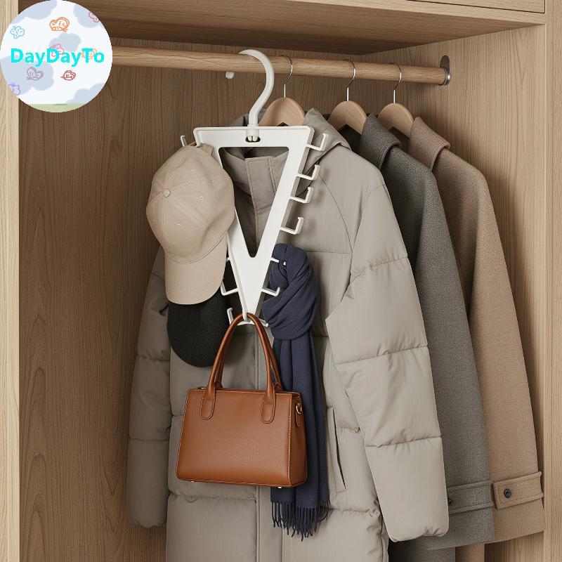 DayDayTo สีขาว V-Shaped Over ประตูแขวน 1/2 PCS 12 หมุนได้ 360 สําหรับห้องน้ําผ้าเช็ดตัว Ra TH