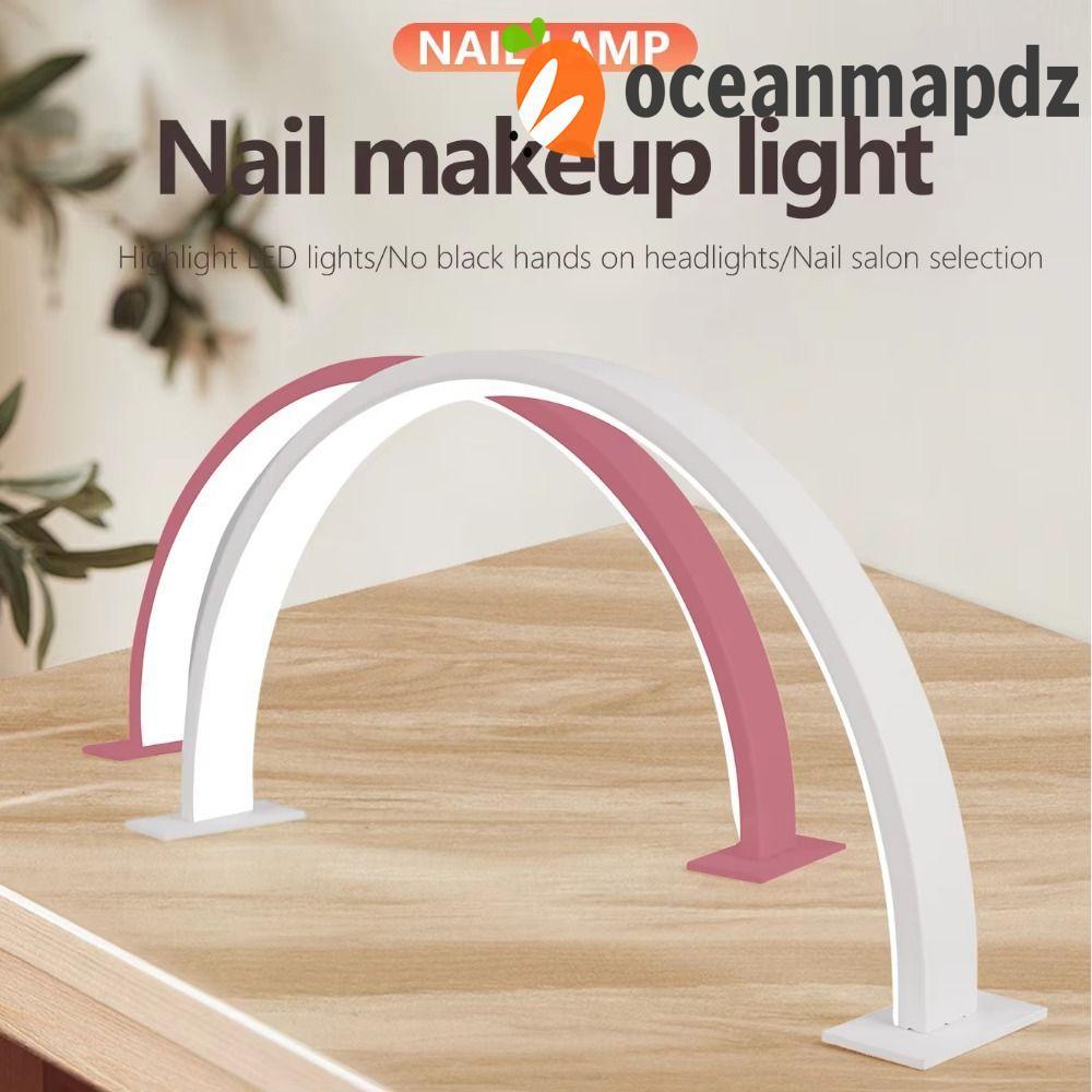 OCEANMAPDZ โคมไฟเล็บรูปตัว U, Eye Protect 3 สีอ่อน Half Moon Nail Light, ปรับความสว่าง 180 องศา Mult