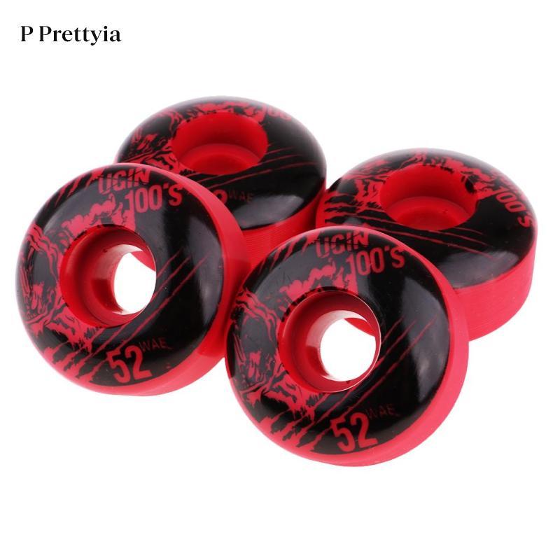 P Prettyia 4 ชิ้นคุณภาพสูง 4 ชิ้น/เซ็ต 52x30 มม.ล้อสเก็ตบอร์ดทนทาน PU ล้อ — صورة 6