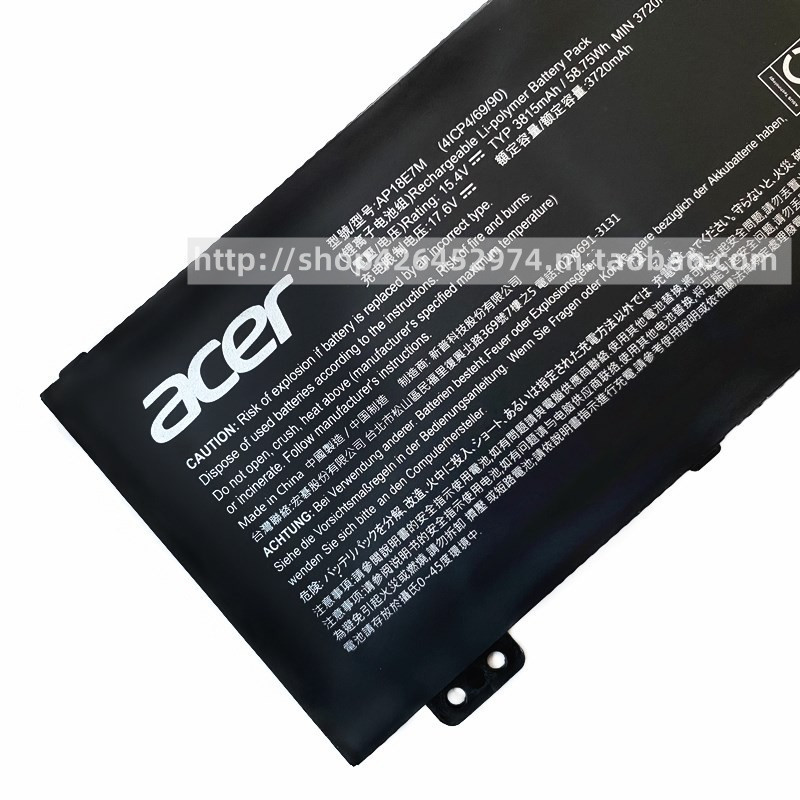 ยี่ห้อใหม่ ACER AN515-54 AN517-51 7 AN715-51 แบตเตอรี่ AP18E7M AP18E8M