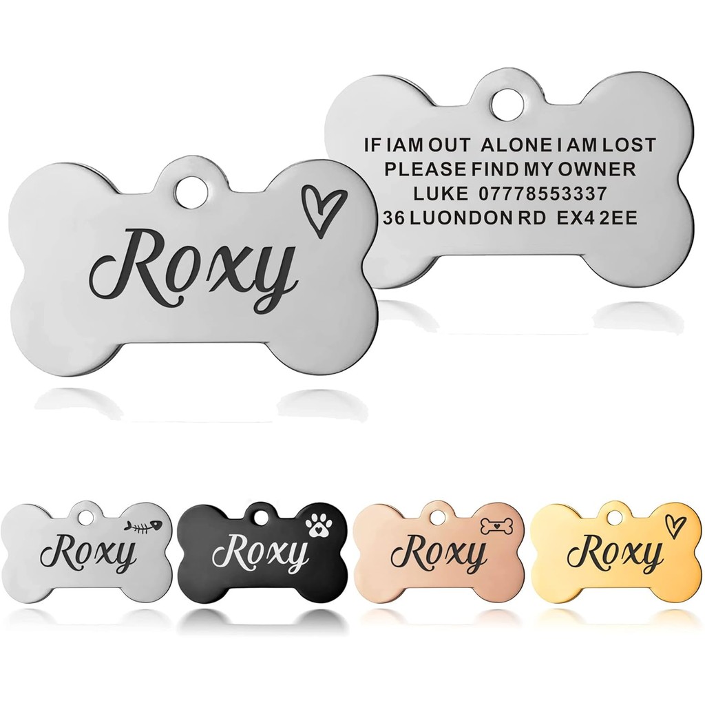 Dog Tags for Pets Personalised ID Tags for Dogs Cats Pets Tag Engraved Stainless Steel Funny Tags Na