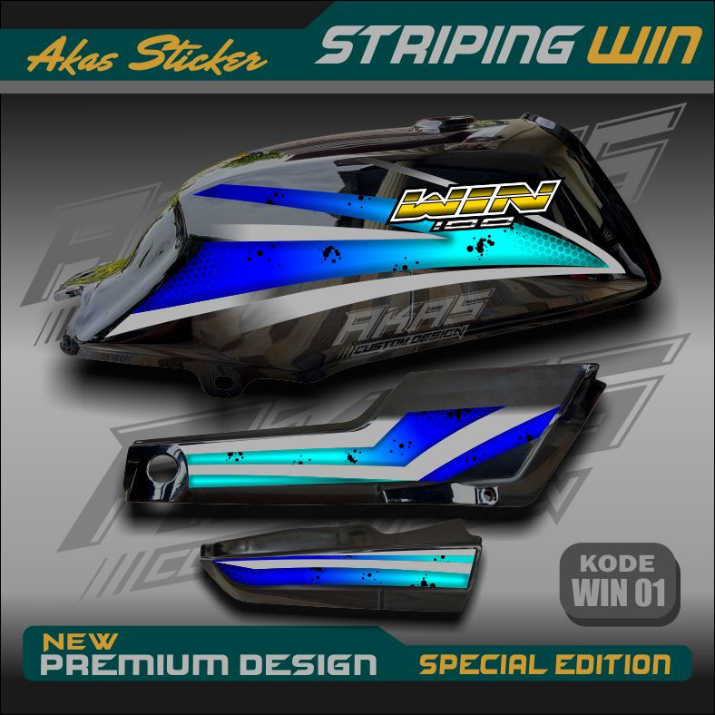 Honda Win 100 Variation Striping Sticker Win Code WIN01