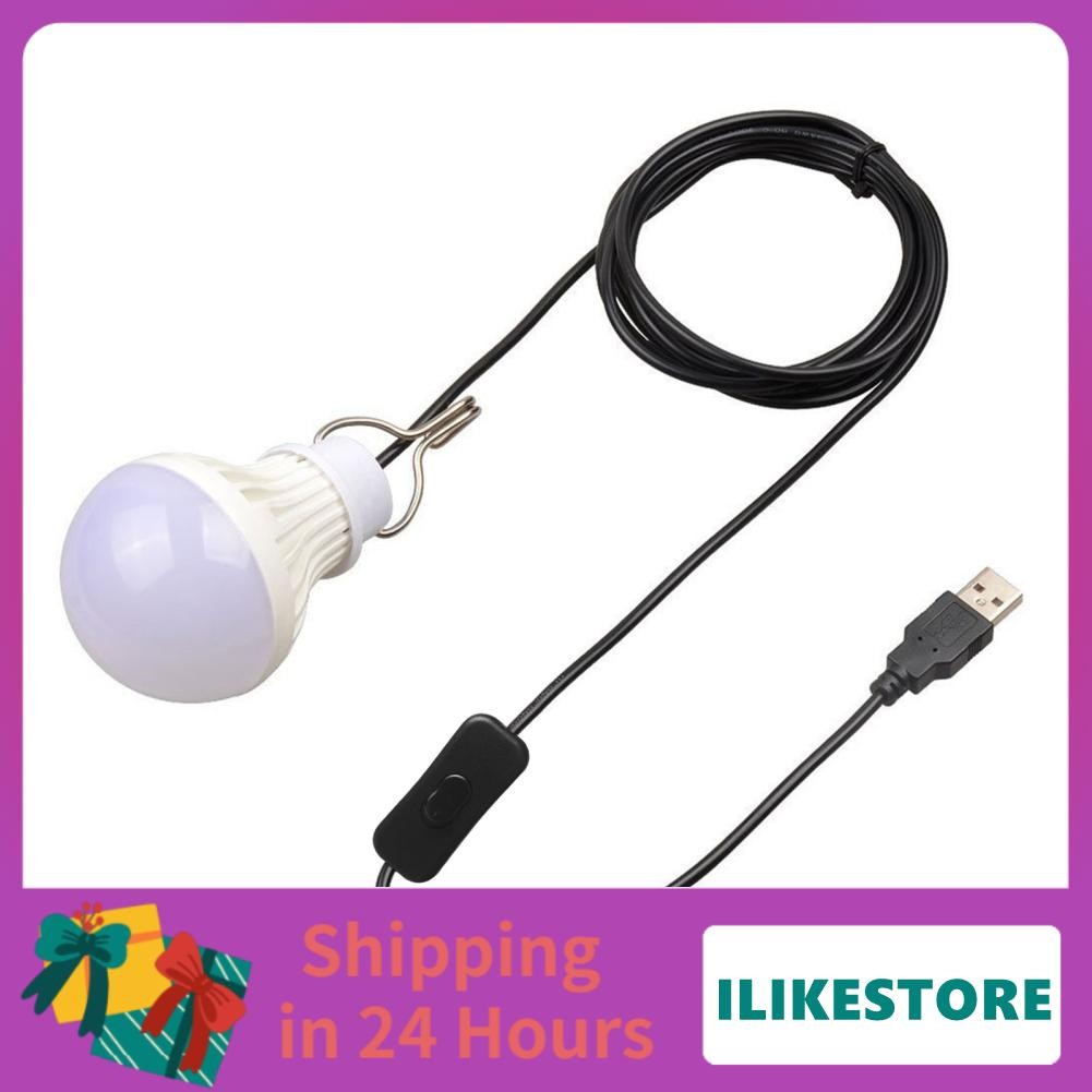 Ilikestore ILIKESTORE-Th [Ande Online] (1 แพ็ค) (3000K (สีขาวอบอุ่น) สายเคเบิล) 5W USB LIGHT LIGHT C