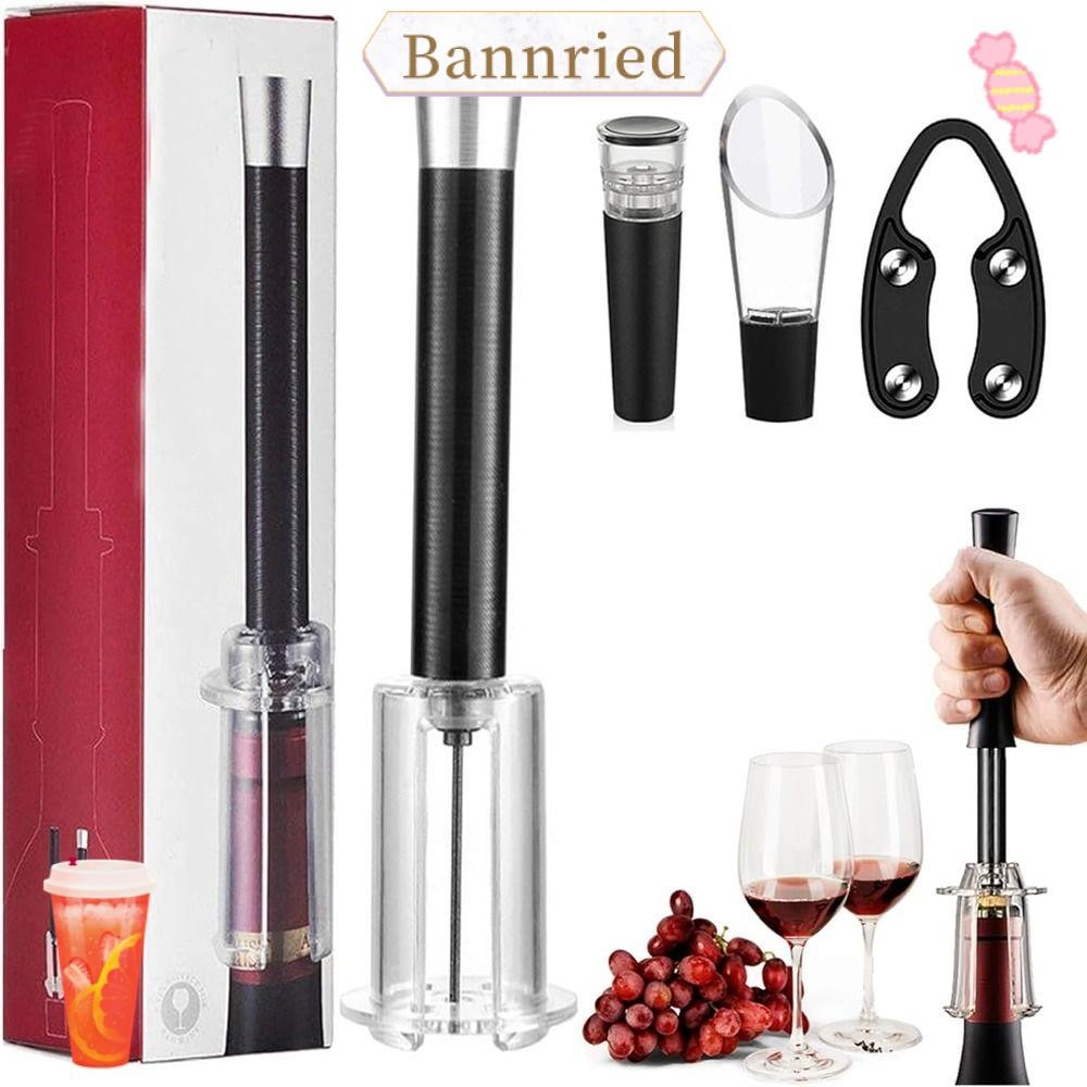 BANNRIEDSG คู่มือความดันอากาศที่เปิดขวด,พร้อมเครื่องเติมอากาศสูญญากาศ Stopper ชุดเปิดไวน์, ของขวัญ Pourer ปั๊มเข็มที่เปิดไวน์