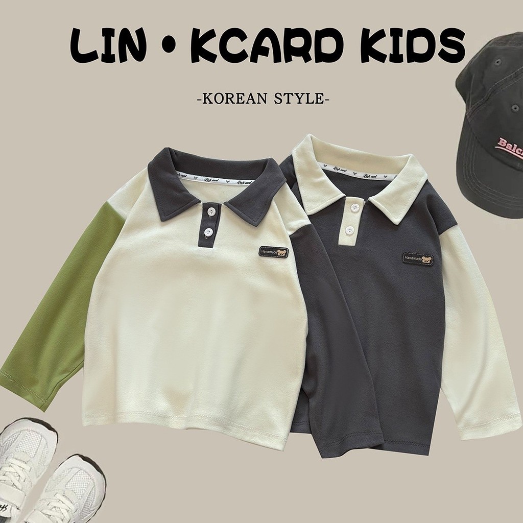 suang 80-150ซม รูปแบบใหม่เด็กเสื้อโปโลแขนยาวชายชิ้นเดียวหญิง จุดต่ําสุด เสื้อปกทารกกํามะหยี่เยอรมันอ