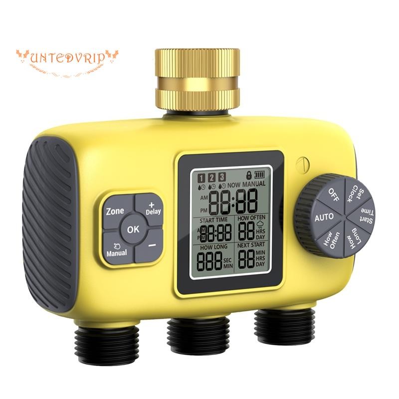 [Quick U]3-Outlet เครื่องตั้งเวลาน้ําอัตโนมัติสวนชลประทานระบบรดน้ํา -Control Sprinkler Programmer To
