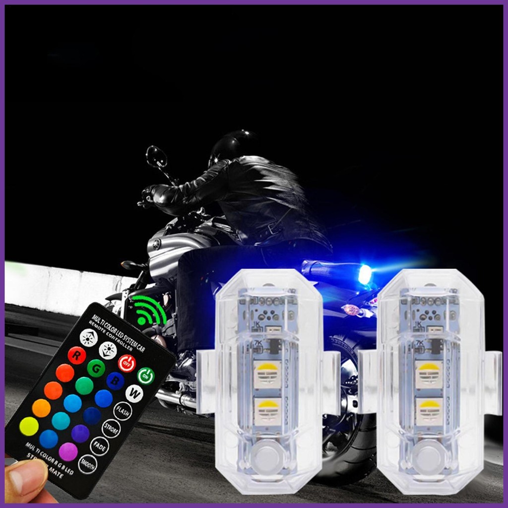 ไฟกระพริบไร้สายสําหรับยานพาหนะรถจักรยานยนต์ RGB ไฟเตือนไฟพร้อมรีโมทคอนโทรลป้องกันการชนกัน RGB lofuth