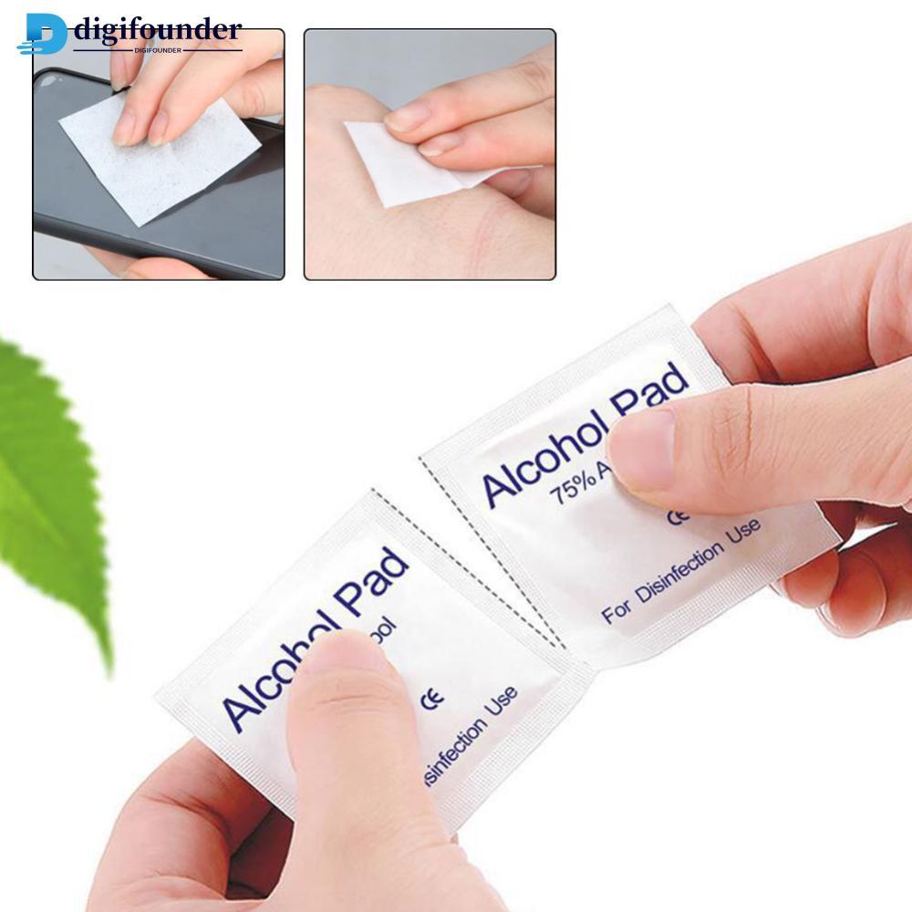 DIGIFOUNDER 100/50 ชิ้นทิ้งแอลกอฮอล์สําลีฆ่าเชื้อเช็ดเลนส์กล้องแท็บเล็ตนาฬิกาทําความสะอาด Care เครื่