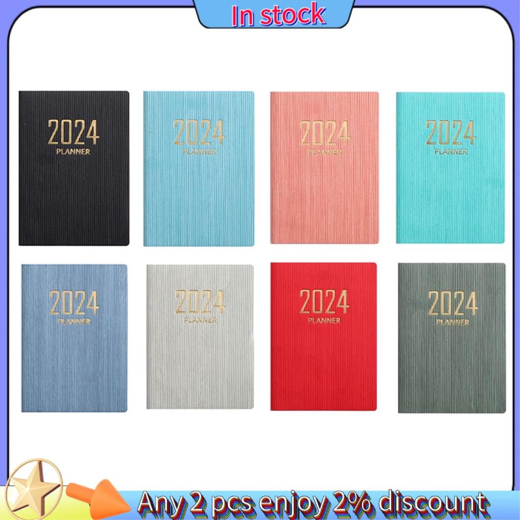 ในสต็อก-8PCS 2024 Pocket Planner 3.1x4.2 นิ้ว, Agenda Planner และ Schedule Organizer
