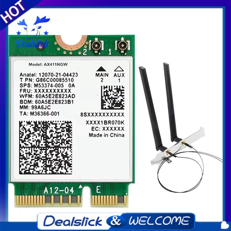 สําหรับ AX411 การ์ด + 2X8DB เสาอากาศ 6E CNVio2 BT 5.3 Tri-Band 5374Mbps โมดูลสําหรับแล็ปท็อป/PC Win1