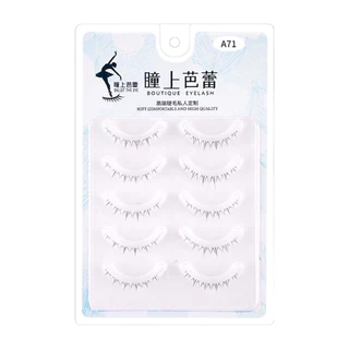 แต่งหน้าทุกวันธรรมชาติขนตาล่างภายใต้ขนตา 5 คู่ Wispy Cross Lash Extension Manga