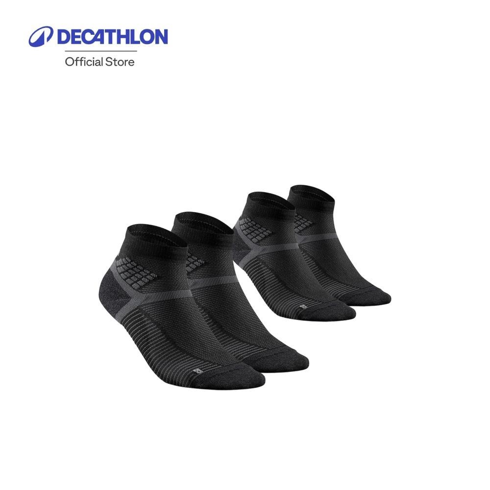 Decathlon Hiking Socks - Mid X2 Pairs  ถุงเท้าหุ้มข้อสำหรับใส่เดินป่า รุ่น MH500 แพ็ค 2 คู่ - Black