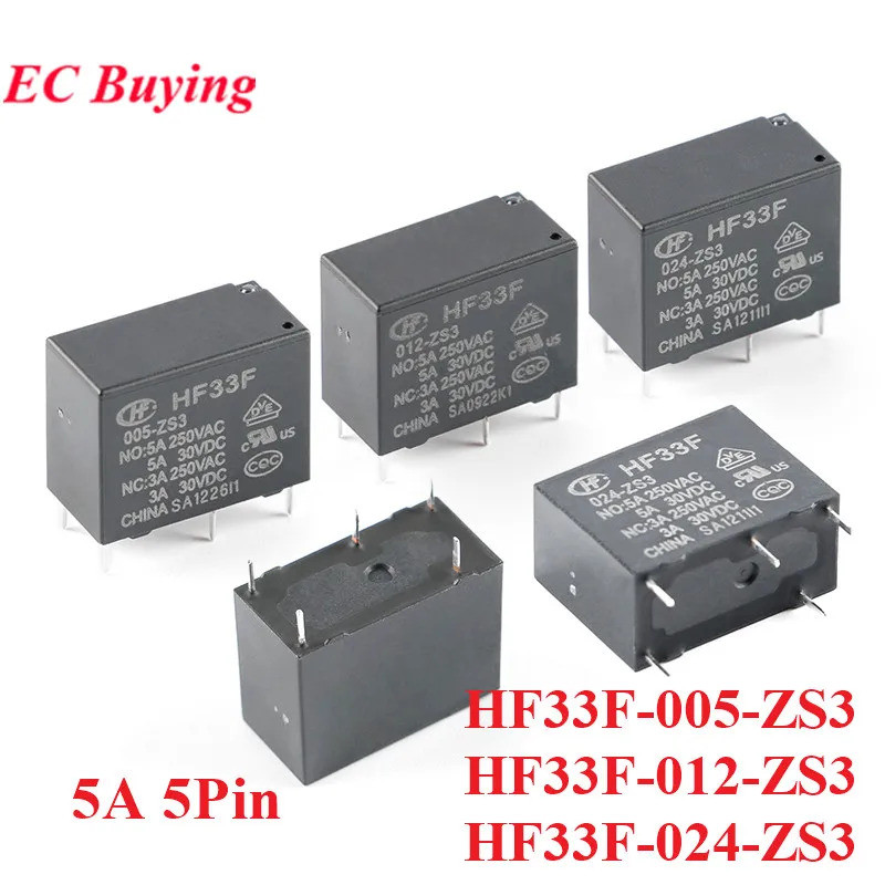 รีเลย์ 2 ชิ้น HF33F 005-ZS3 012-ZS3 024-ZS3 DC 5V 12V 24V 5A HF33F-005-ZS3 HF33F-012-ZS3 HF33F-024-Z