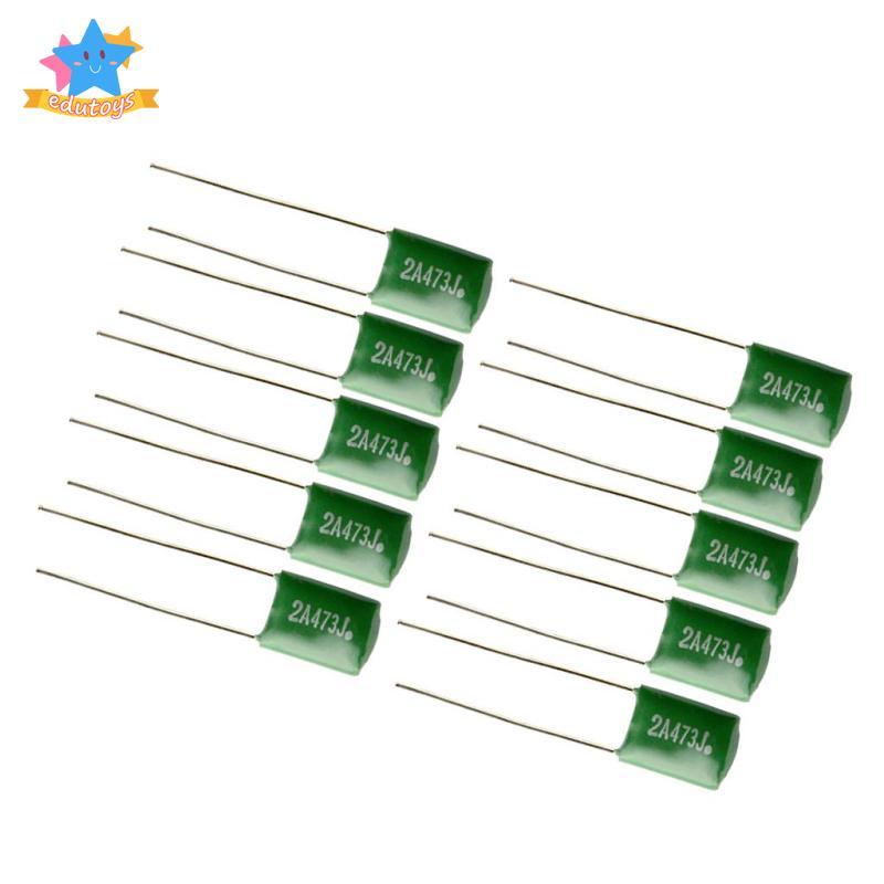 [Edstars] 10 ชิ้น 0.047/2A473J ตัวเก็บประจุ DIY สําหรับกีตาร์ไฟฟ้าเบสหมวกสีเขียว