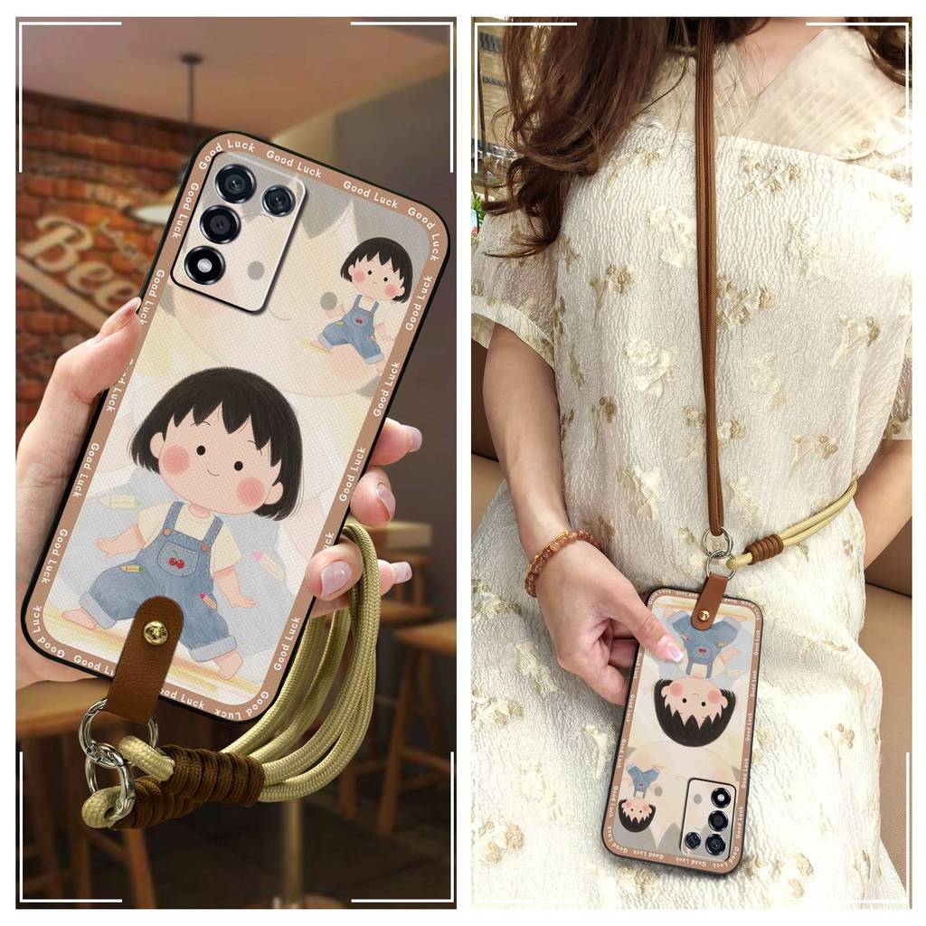 TPU Crossbodyเคสโทรศัพท์สําหรับOPPO K9S/Realme Q3S/Q3T/K10 Vitality Editionกันน้ําแนวทแยงการ์ตูนป้อง